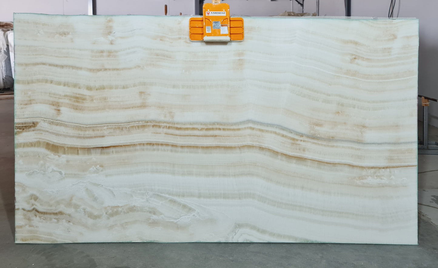 White Onyx Bookmatching Polished Marble Slab