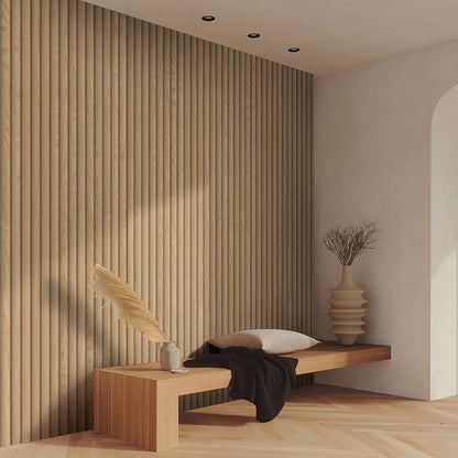 MSI Natural Reeded Acoustic Wood Slat Panels