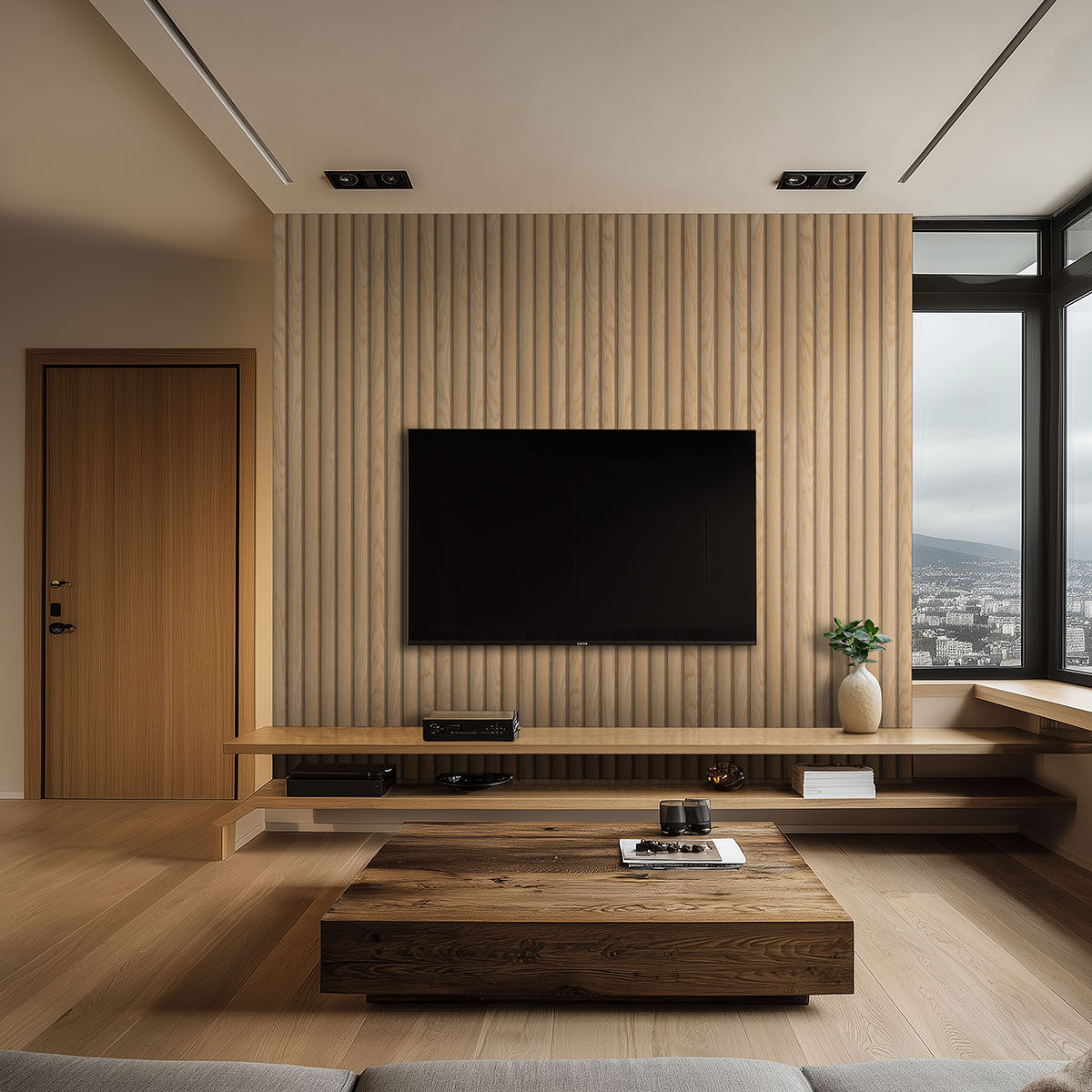 MSI Natural Reeded Acoustic Wood Slat Panels