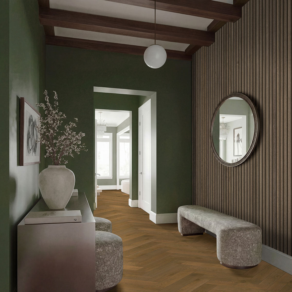 MSI Tawny Reeded Acoustic Wood Slat Panels