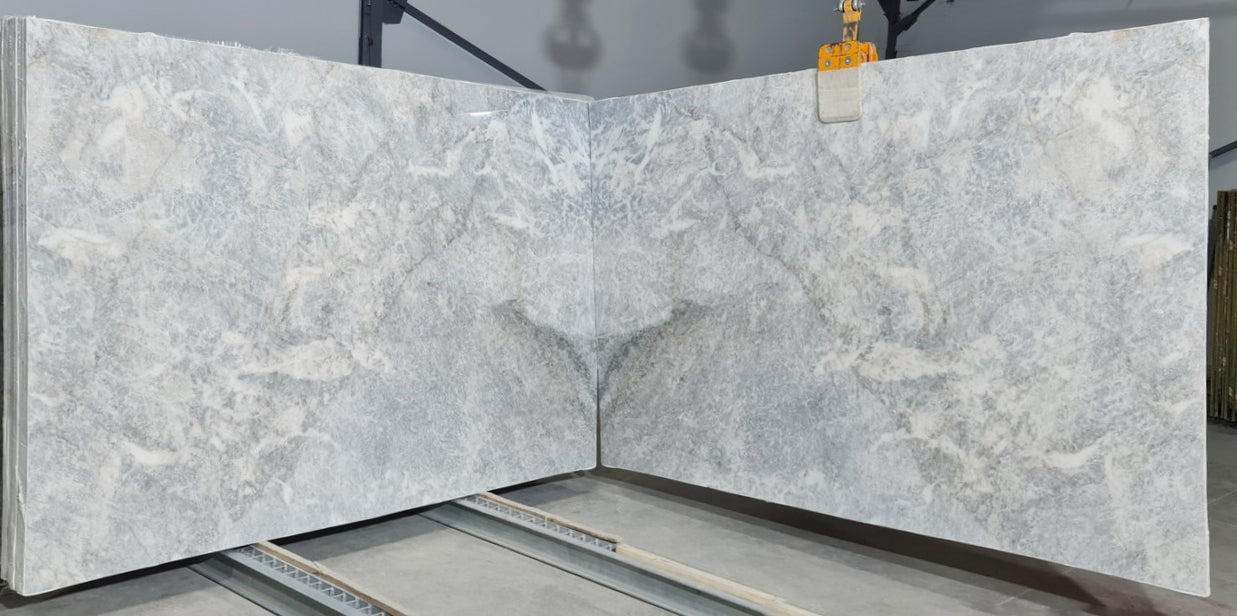 Yukon Gray Bookmatching Polished Marble Slab