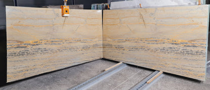 Zebrano Gold Bookmatching Polished Marble Slab