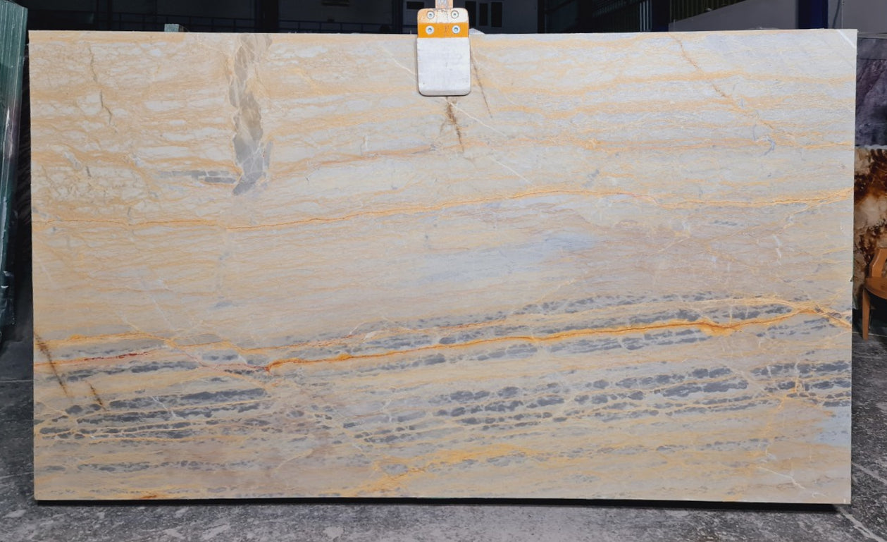 Zebrano Gold Bookmatching Polished Marble Slab