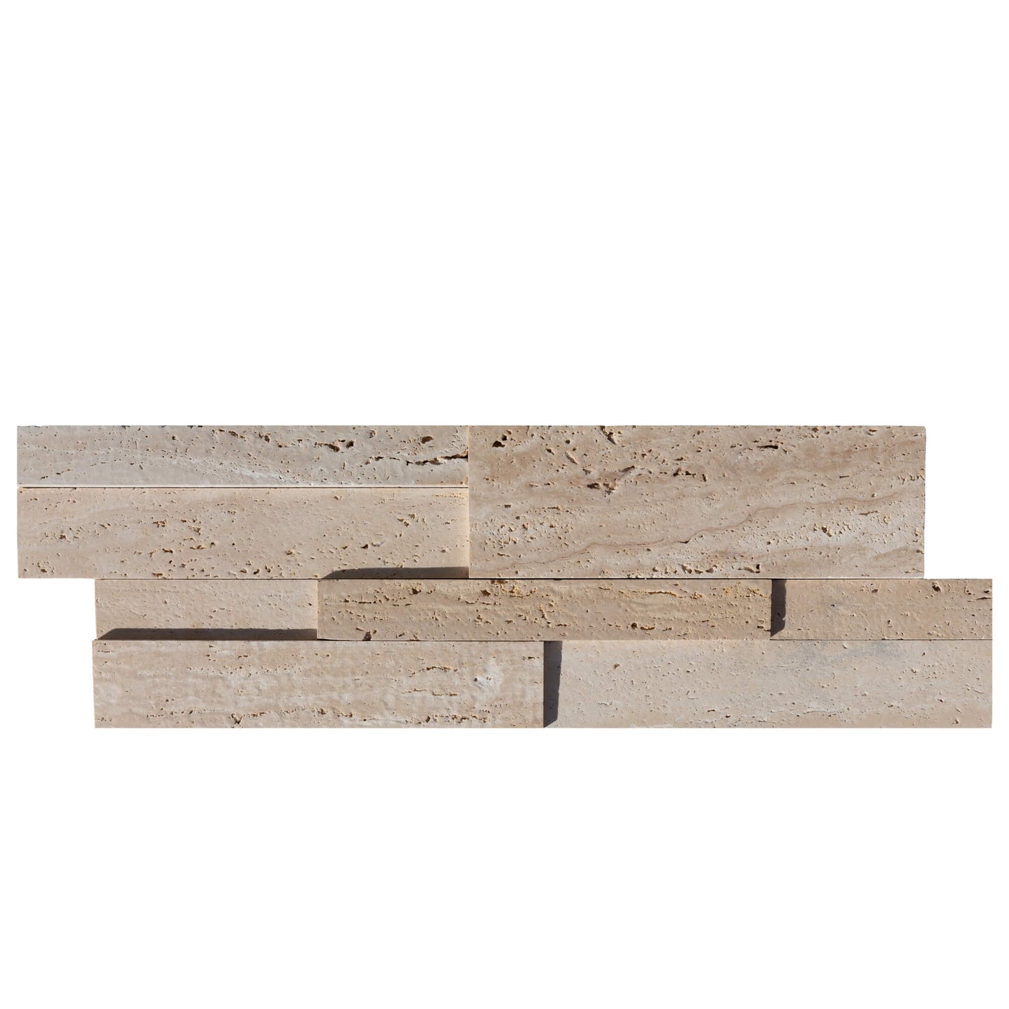 Beige 3D Vein Cut Travertine Stone Siding Ledger Panel