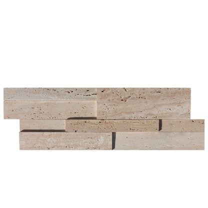 Beige 3D Vein Cut Travertine Stone Siding Ledger Panel