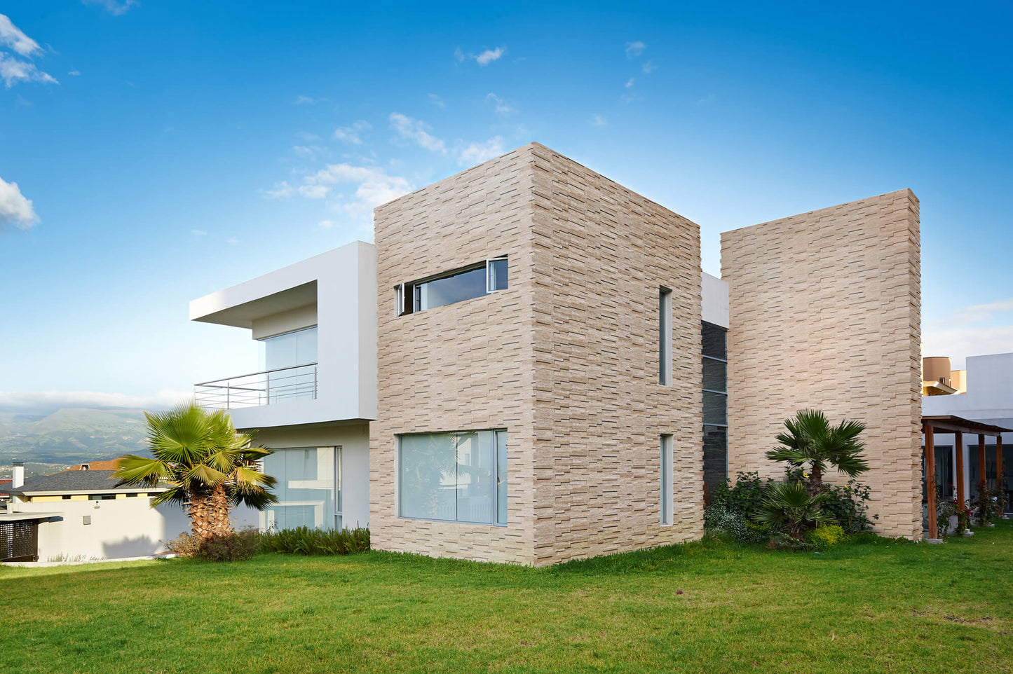 Beige 3D Vein Cut Travertine Stone Siding Ledger Panel