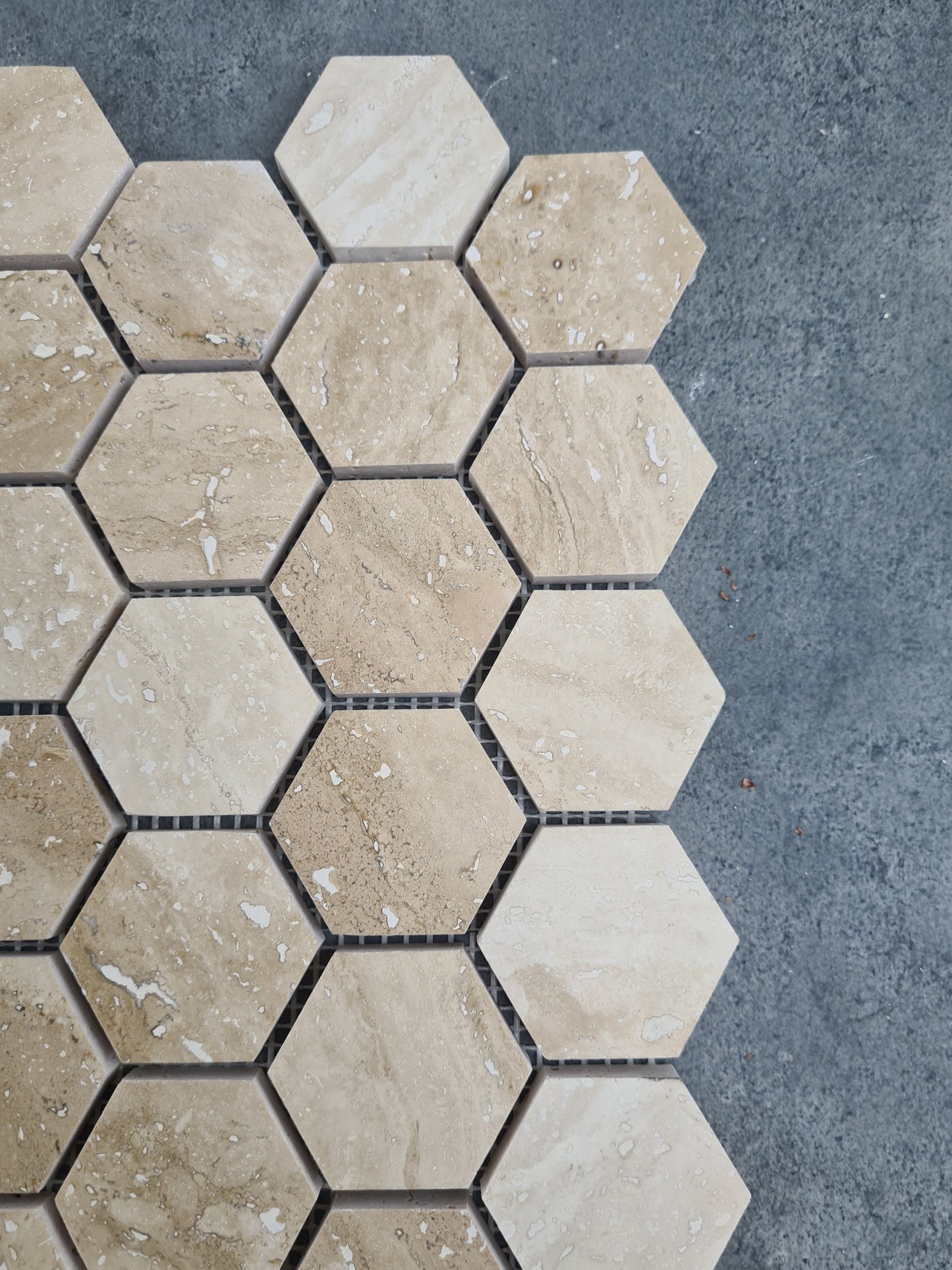 Patara Hexagon 12" x 12" Honed Travertine Mesh-Mounted Mosaic Tile