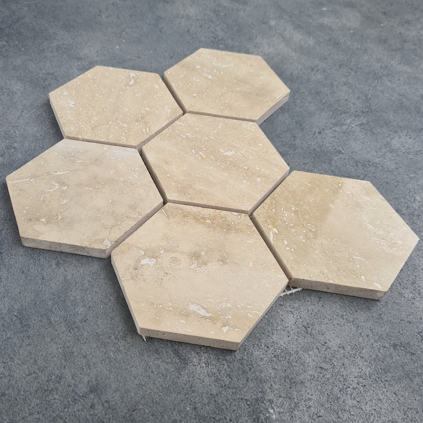 Patara Hexagon 12" x 12" Honed Travertine Mesh-Mounted Mosaic Tile