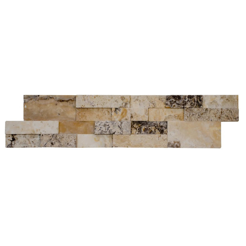 Antico Onyx Ledger 3D Panel 6"x24" Honed Natural Travertine Wall Tile