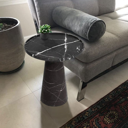 Natural Stone Mushroom Design Side/End Table (H)21" (D)15"