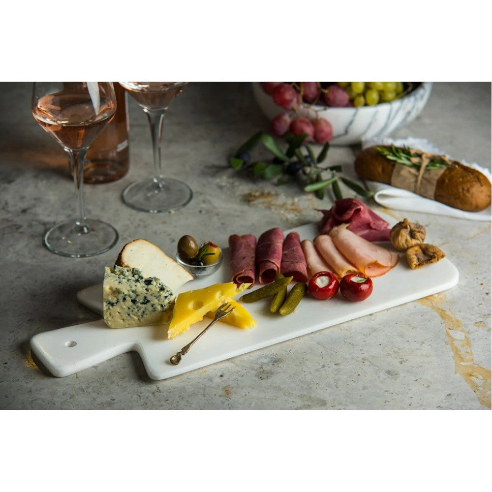 Bianco Carrara genuine white marble serving board charcutorie platter product SKU-MSBCSB8x14