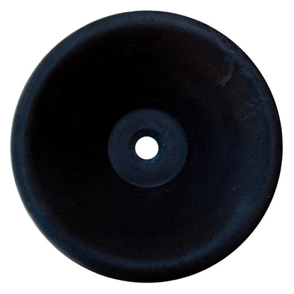 Black andesite natural stone V-shape tapered vessel sink honed d16 h6 SKU NTRSTC11 top view