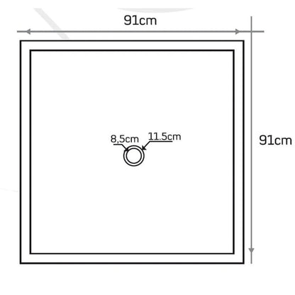 Black Basalt Square Shower Base (W)36" (L)36" (H)3"