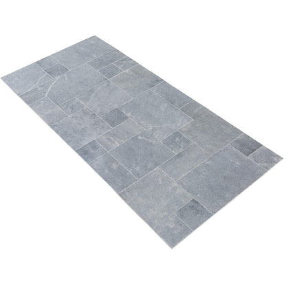 Bluestone French Pattern Marble Tile Brushed Soft Edge SKU-40040106 product shot angle view