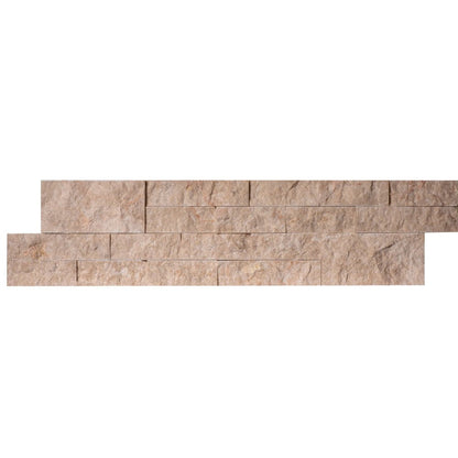 Cappuccino Ledger 3D Panel 6"x24" Split-face Natural Marble Wall Tile