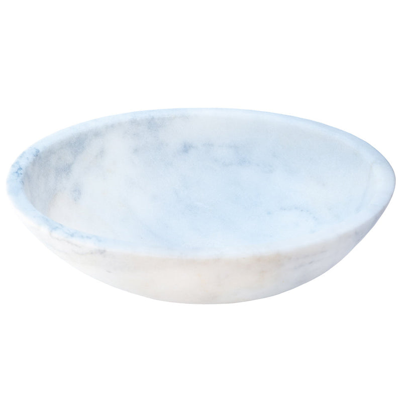 Carrara white marble oval vessel sink NTRSTC04 Size (W)16" (L)21" (H)6" side view product shot