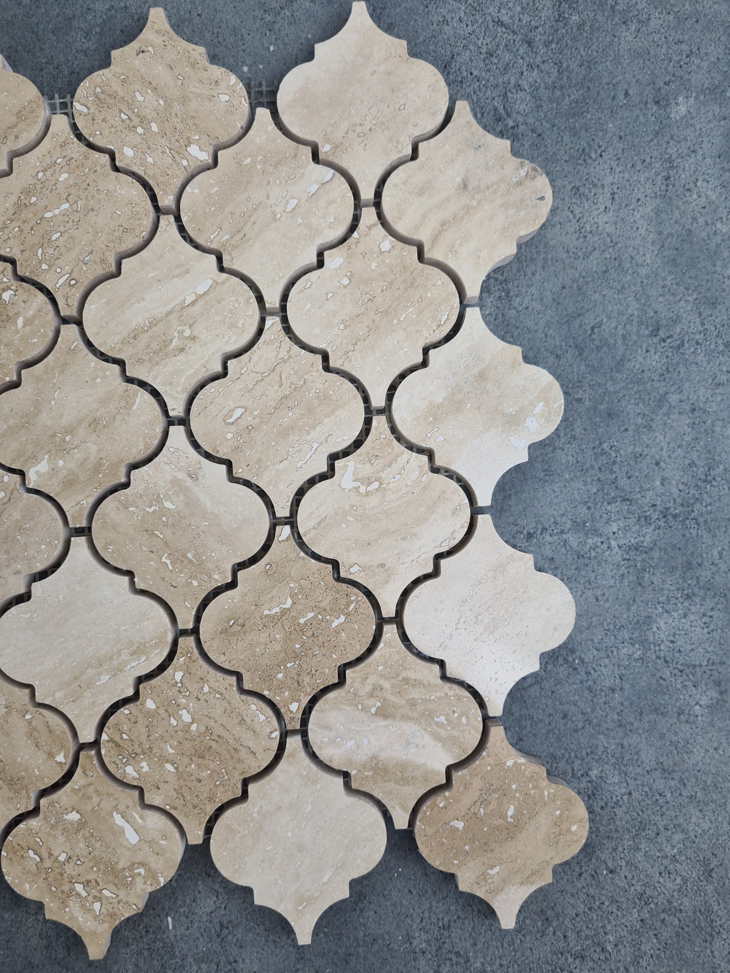 Patara Casablanca Pattern 12" x 12" Honed Travertine Mesh-Mounted Mosaic Tile