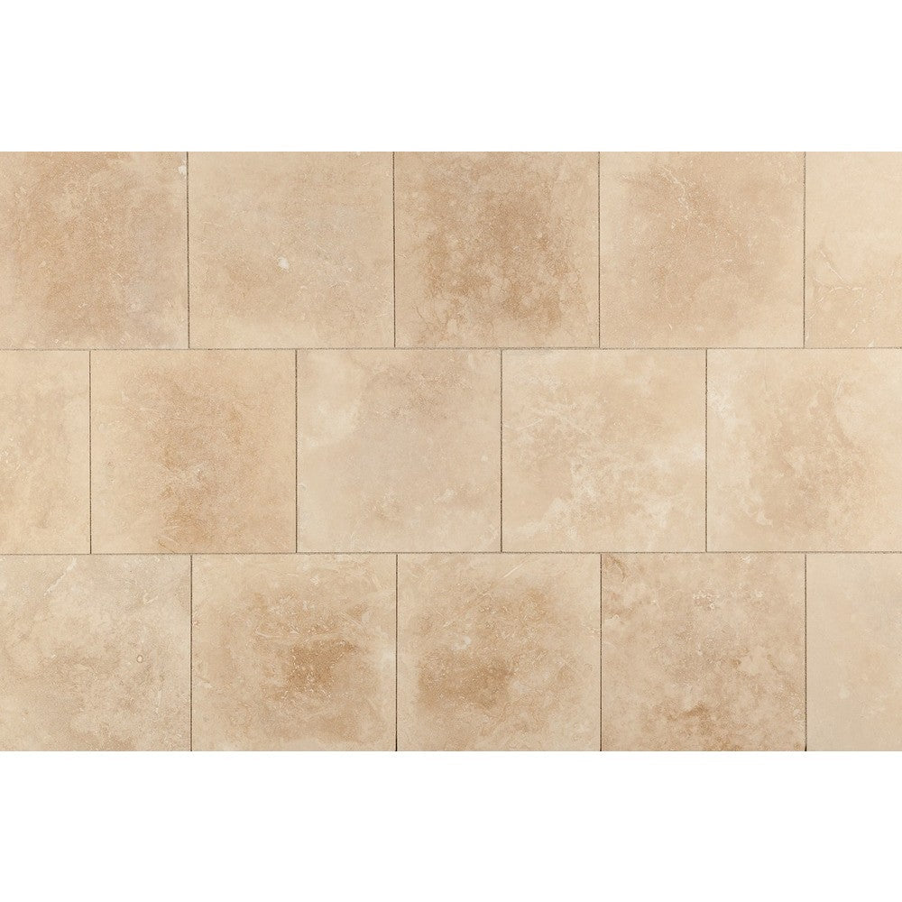 Denizli beige travertine tile surface honed filled size 12"x12" and thickness 3/8" SKU-10071421 product shot