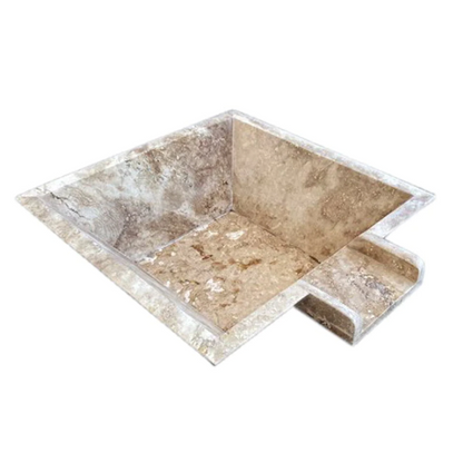 Aspendos Travertine Natural Stone Pool Square Cascade Water Bowl