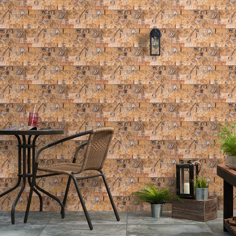 Scabos Ledger 3D Panel 6"x24" Split-face Natural Travertine Wall Tile