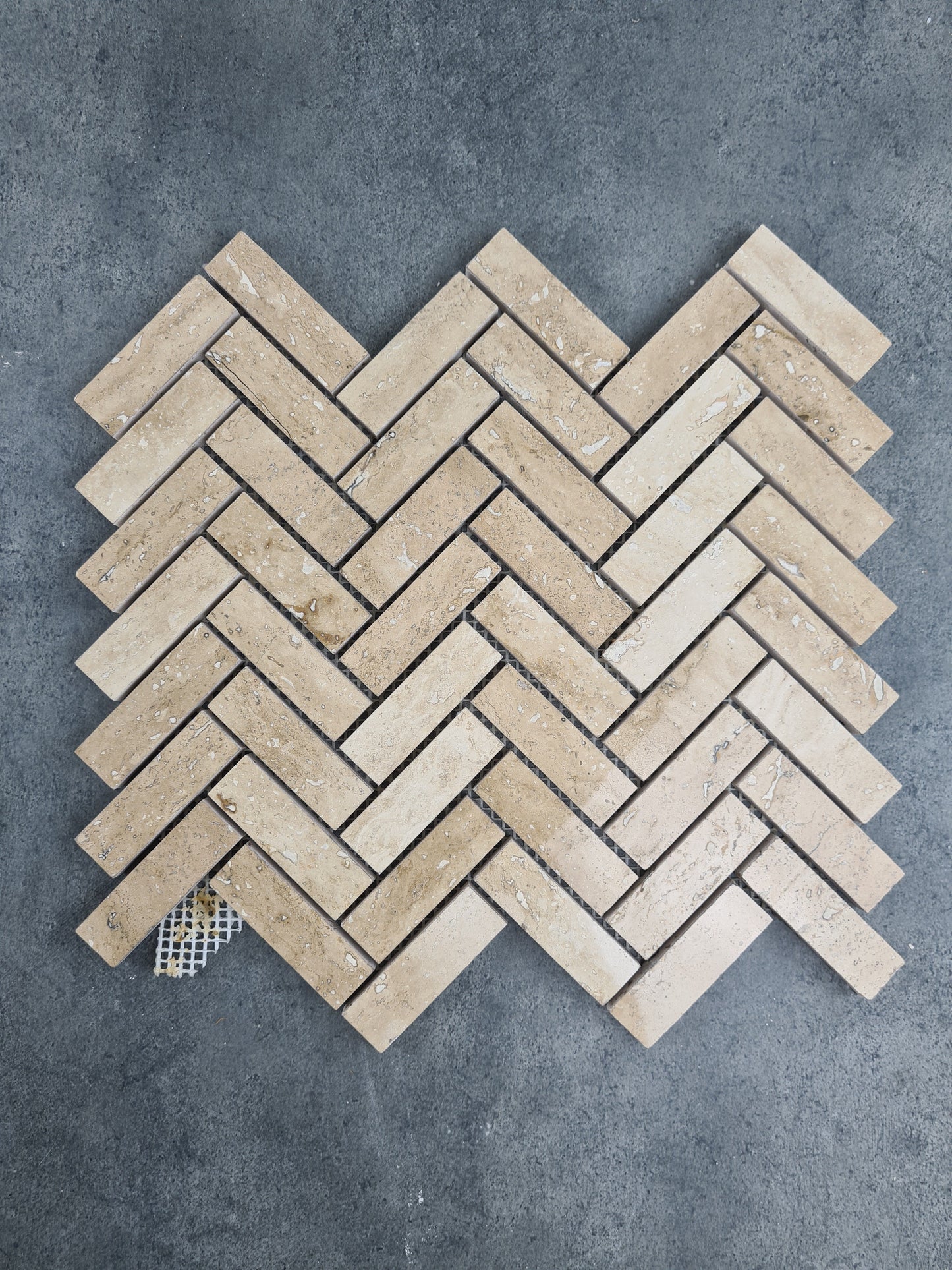 Patara Herringbone 12" x 12" Honed Travertine Mesh-Mounted Mosaic Tile