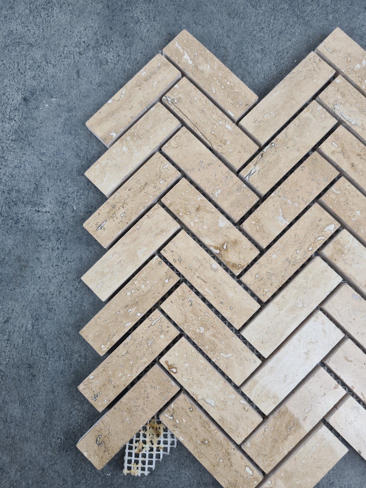 Patara Herringbone 12" x 12" Honed Travertine Mesh-Mounted Mosaic Tile