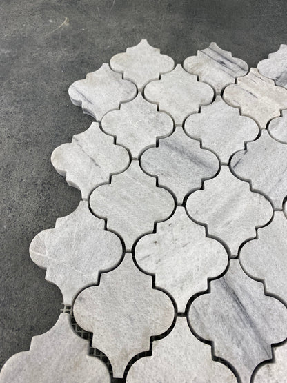 Solto White Marble Casablanca on 12" x 12" Mesh Mosaic Tile