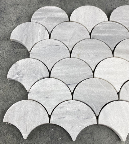 Solto White Marble Laguna on 12" x 12" Mesh Mosaic Tile