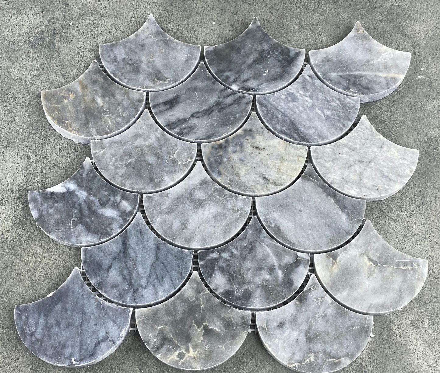 Luna Sky Marble Laguna on 12" x 12" Mesh Mosaic Tile