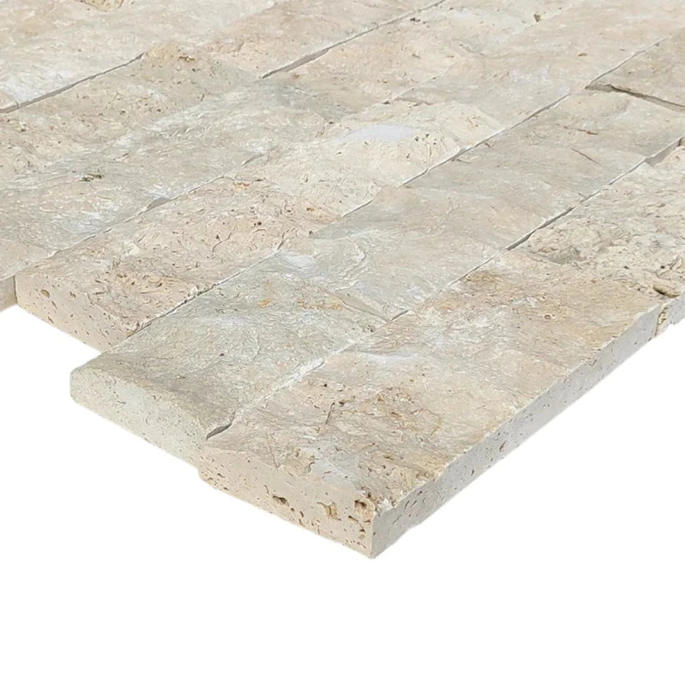 Ivory Light Travertine 4" X Free length split-face wall tile profile