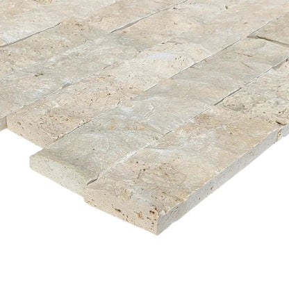 Ivory Light Travertine 4" X Free length split-face wall tile profile