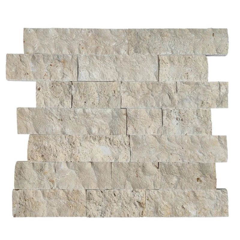 Ivory Light 4"xFree Length Split-face Natural Travertine Wall Tile top view