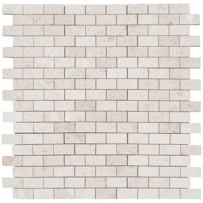 Myra White Limestone Brushed Mosaic Floor and Wall Tile