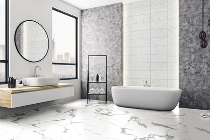 MSI Rigid Core Vinyl Flooring XL Trecento Calacatta Marbello 18"x36" - Everlife Collection
