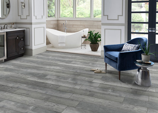 MSI Rigid Core Vinyl Flooring Andover Kingsdown Gray 7"x48" - Everlife Collection