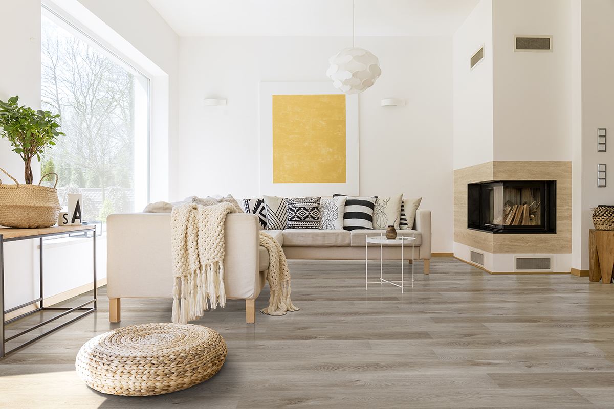 MSI Rigid Core Vinyl Flooring Prescott Whitfield Gray 7"x48" - Everlife Collection