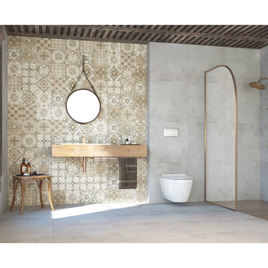 Marseille 8" x 8" Glazed Porcelain Floor and Wall Tile SKU-HS020201 Room scene