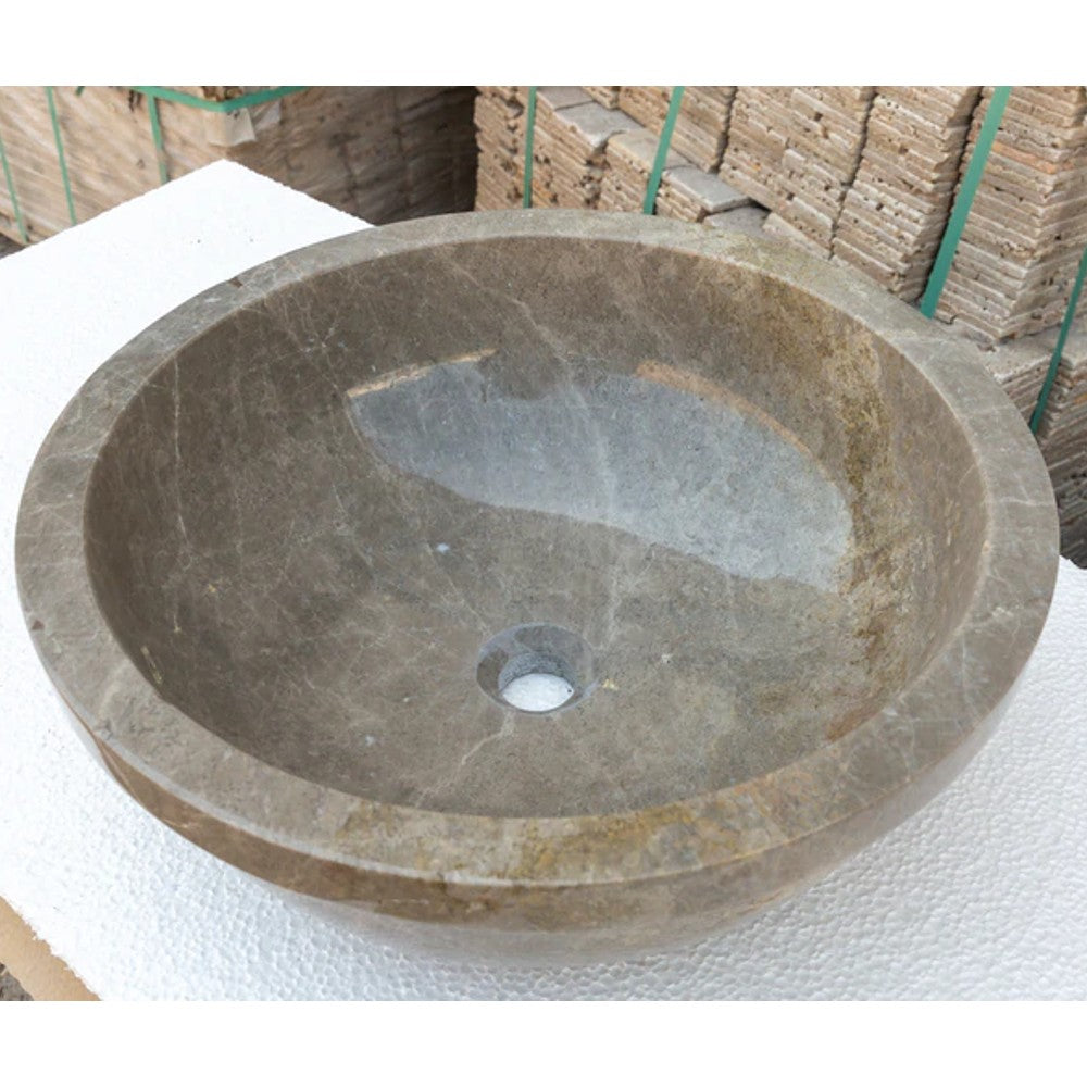 Maya Grey Marble drop in self rimming polished sink D16 H6 SKU-YEDSIM02 product shot top view