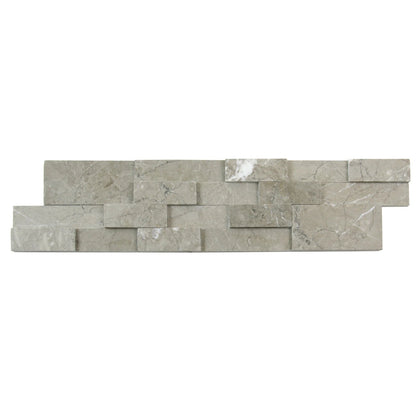 Moon Grey Ledger 3D Panel 6"x24" - Split-face Natural Marble Wall Tile