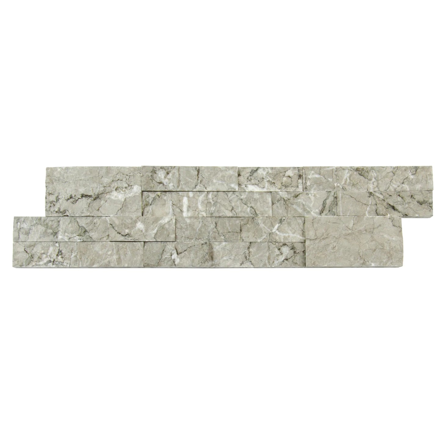 Moon Grey Ledger 3D Panel 6"x24" - Split-face Natural Marble Wall Tile