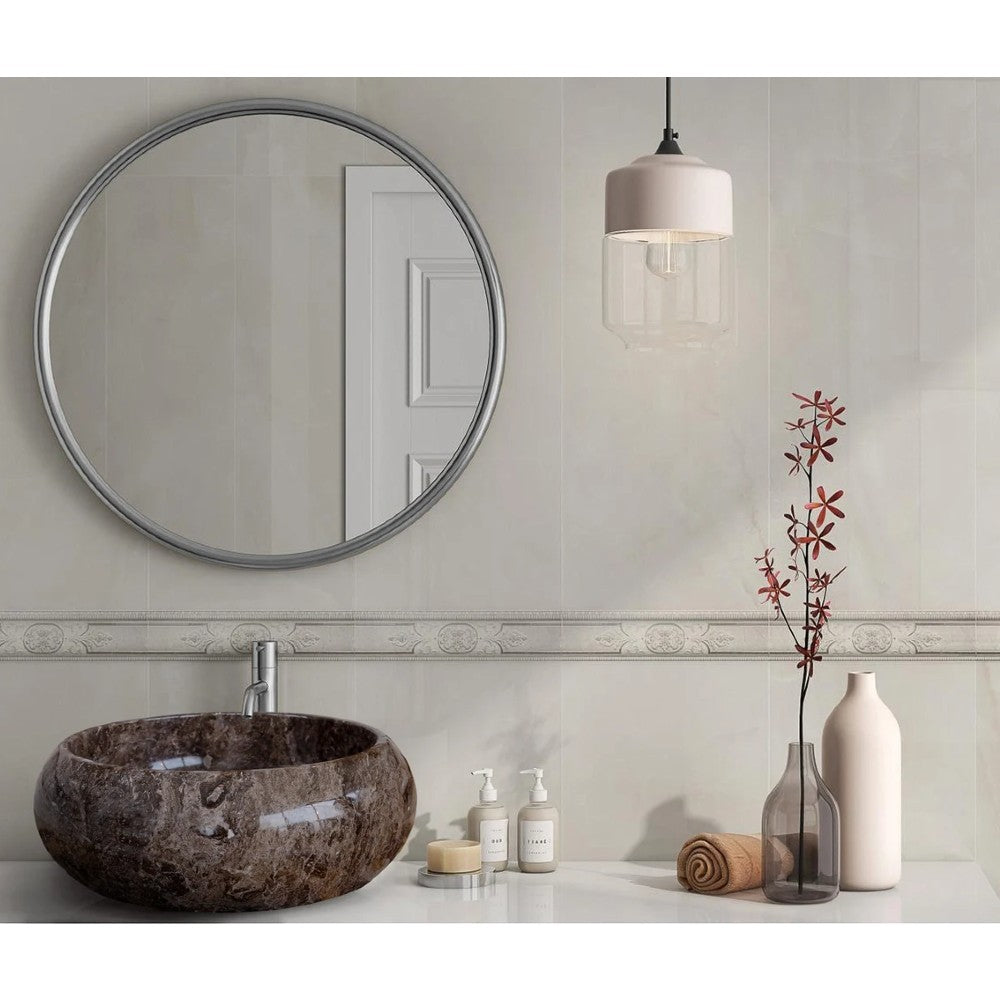 Narcist Brown Marble Vessel Sink High-Gloss Polished  (D)16" (H)6"
