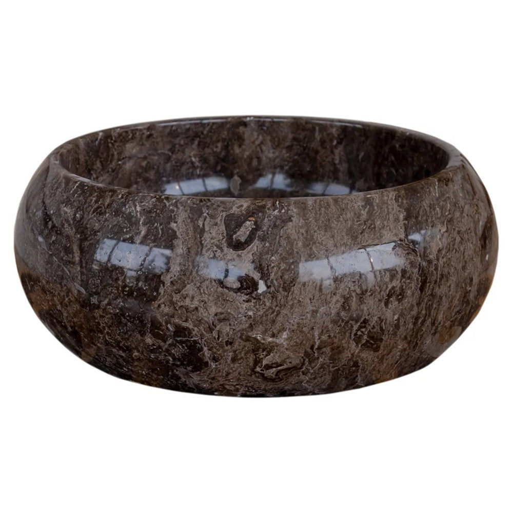Narcist Brown Marble Vessel Sink High-Gloss Polished  (D)16" (H)6"