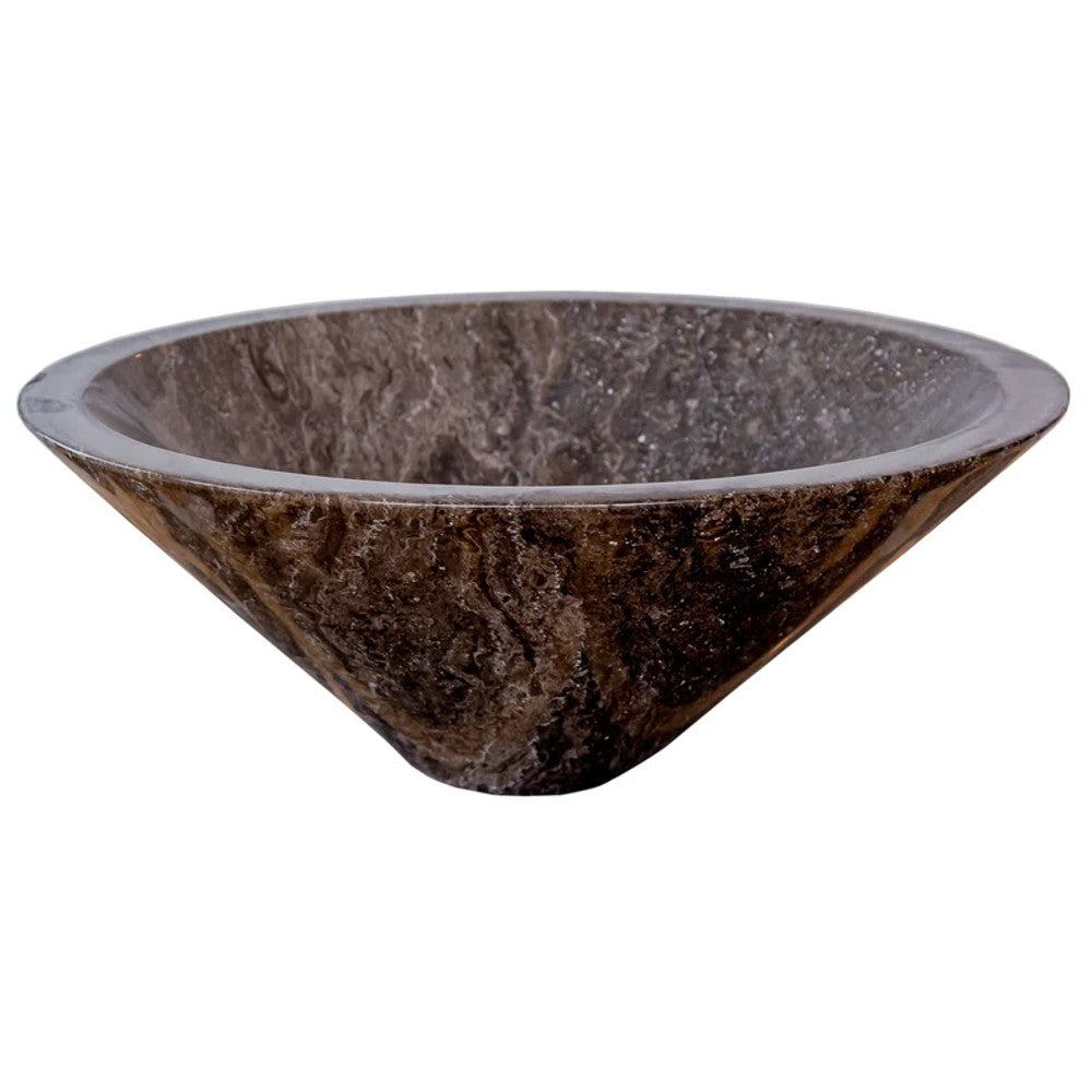 Narcist Brown Marble V-Shape Tapered Sink Polished  (D)16" (H)6"