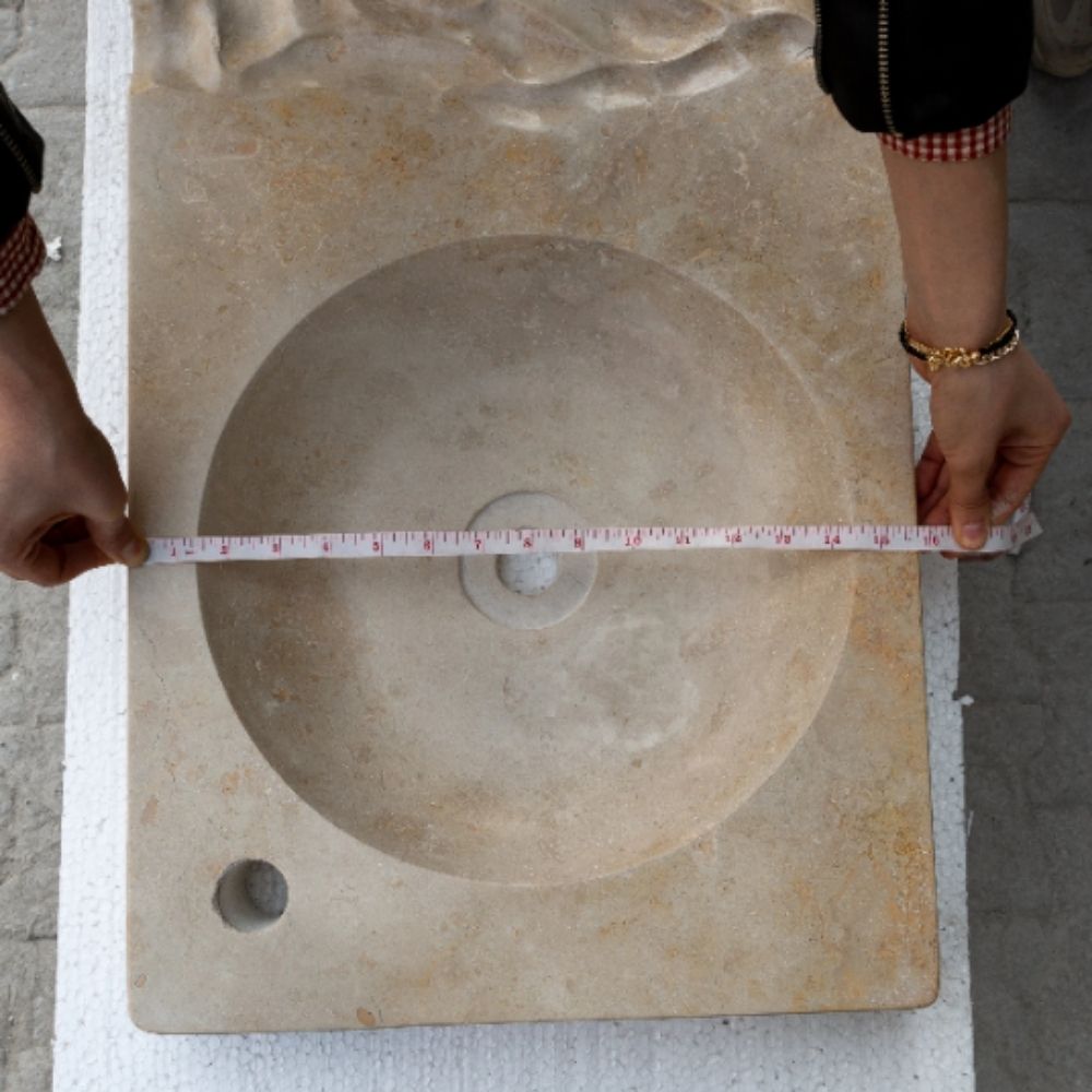 Stone Travertine Troia Light Above Counter Sink inner diameter