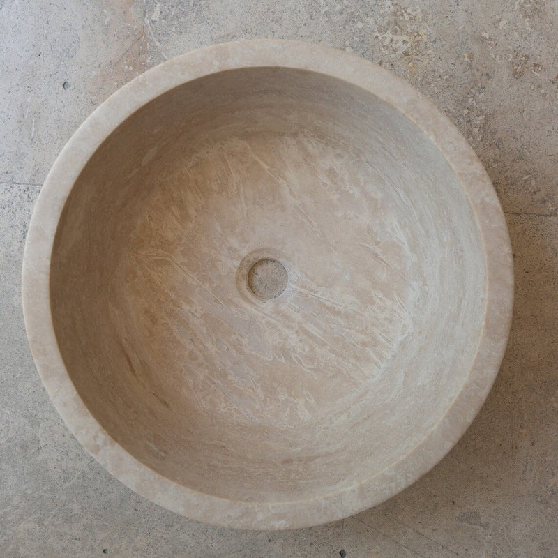 Natural Stone Light Split Face Travertine Vessel Sink 16.5"x5.9"Natural Stone Light Split Face Travertine Vessel Sink available size in16.5"x5.9" SKU-20020020 top view
