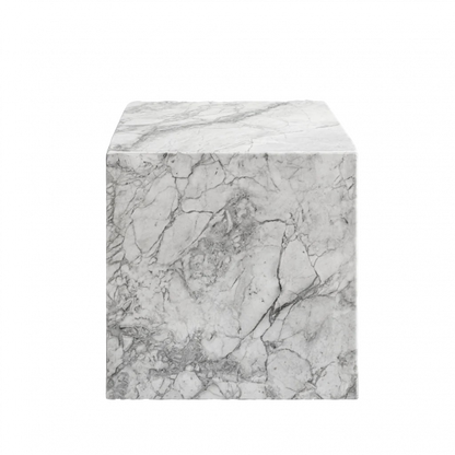 Natural Stone White/Grey Marble Side/End Table SKU-WM40x40ST