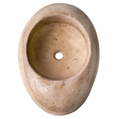 Noce Brown Travertine Natural Stone Kayak Sink SKU-NTRSTC21 Size (W)23" (L)16" (H)6" product shot top view