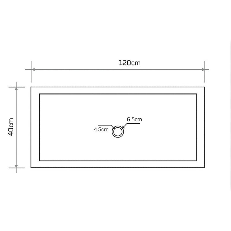 Noce Travertine Rectangular Vessel Sink Honed Filled (W)16" (L)48" (H)4" SKU-NTRSTC39 product technical drawing