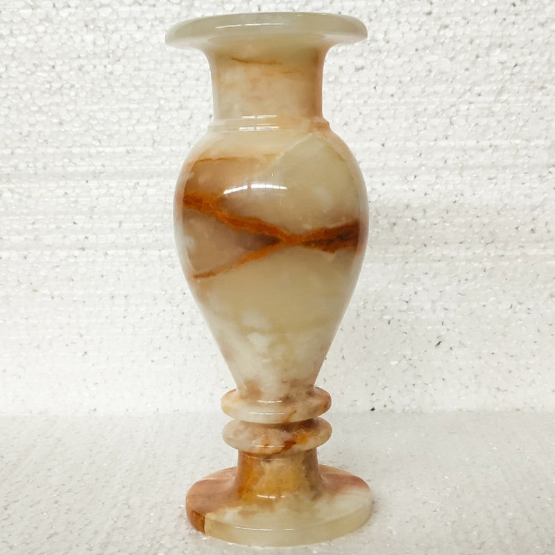 Honey Onyx Stone Vase front view