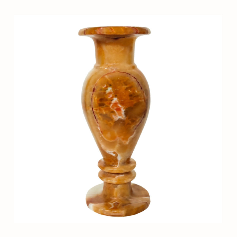 Honey Onyx Stone Vase front view